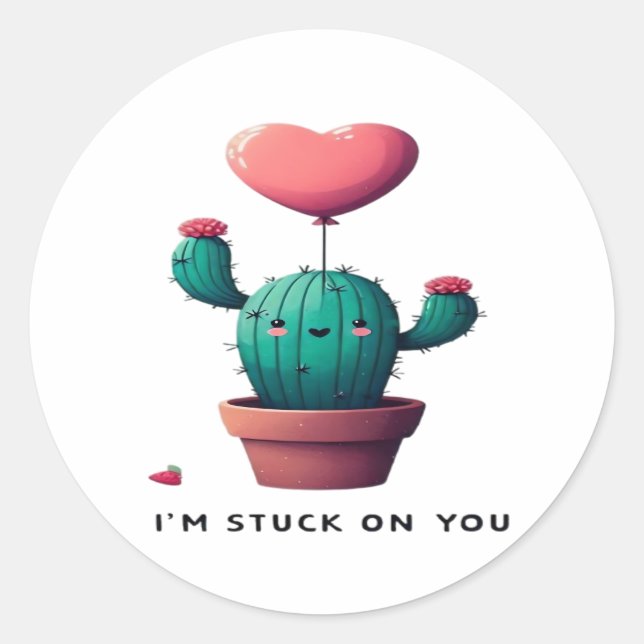 Im Stuck On You Timeless Romantic Style  Classic Round Sticker (Front)