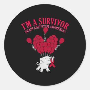 I'm Survivor Brain Aneurysm Awareness Month Suppor Classic Round Sticker