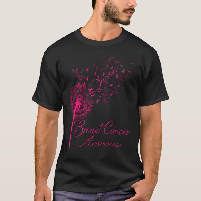 I'm Survivor Breast Cancer Awareness Flower T-Shirt (Front)