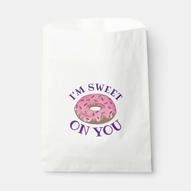 I'm Sweet On You Pink Doughnut Doughnut Foodie Lov Favour Bags (Front)