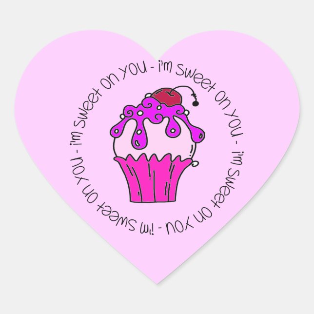 I'm Sweet on You Valentine Heart Sticker (Front)