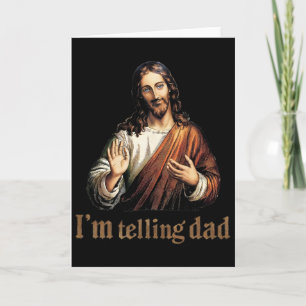I'm Telling Dad Jesus Funny Religious Vintage East Card
