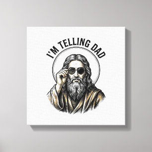 I'm Telling Dad Vintage Engraving Funny Shirt Canvas Print
