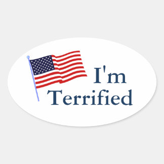 I'm Terrified Oval Sticker