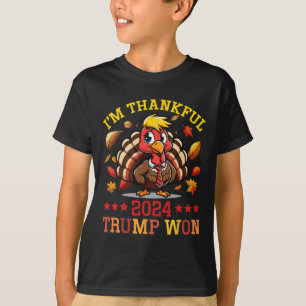 I'm Thankful 2024 Trump Won Thanksgiving Patriotic T-Shirt