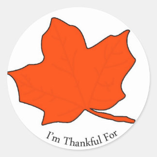 I'm Thankful For Classic Round Sticker