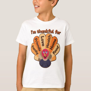 I'm Thankful For Family Love & Food Thanksgiving T-Shirt