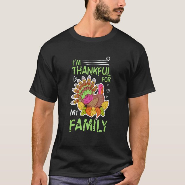 I'm Thankful For My Elder Sister Family Turkey Rec T-Shirt (Front)