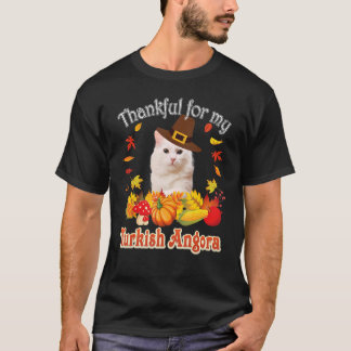 I'm Thankful For My Turkish Angora Cat Thanksgivin T-Shirt