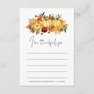 I'm Thankful For Thanksgiving Gratitude Card