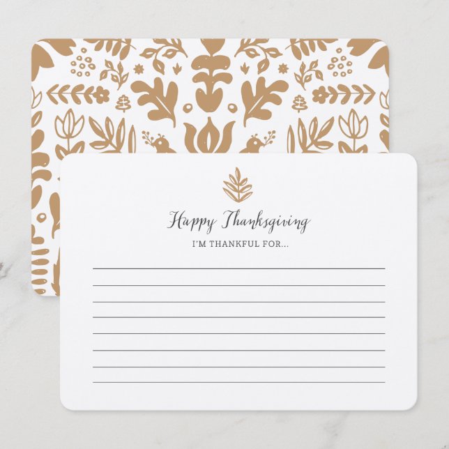 I'm Thankful for... Thanksgiving Stationery Cards (Front/Back)