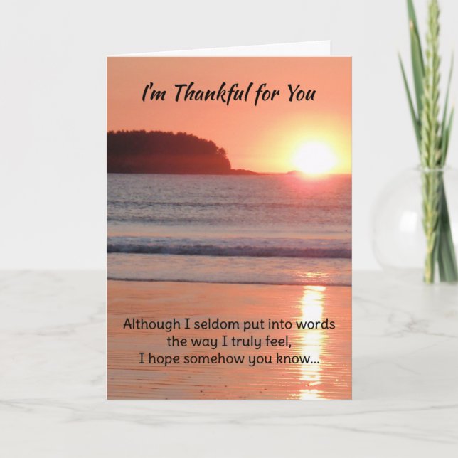 I'm Thankful For You...Religious Thank You Card (Front)