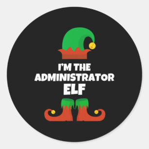 I'm The Administrator Elf Family Pajama Christmas Classic Round Sticker