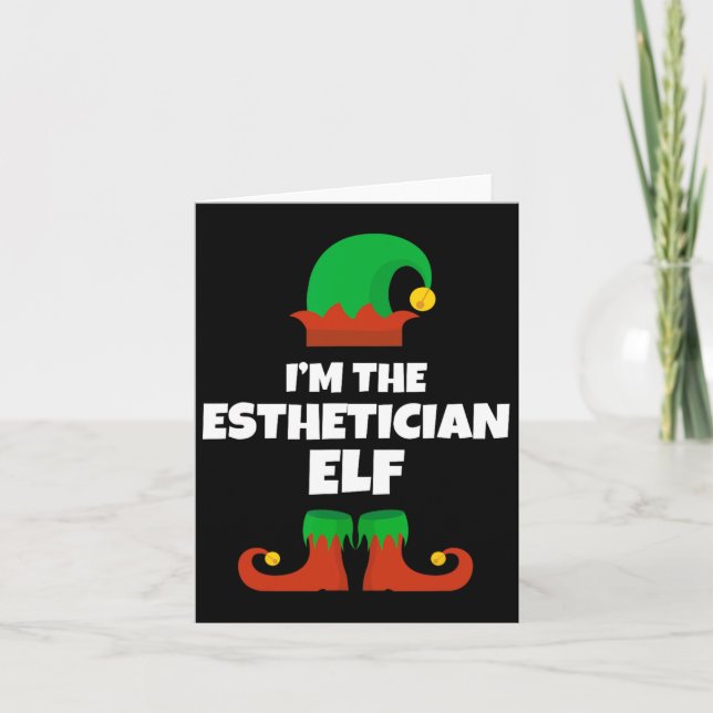 I'm The Aesthetician Elf Family Pajama Christmas B Card (Front)