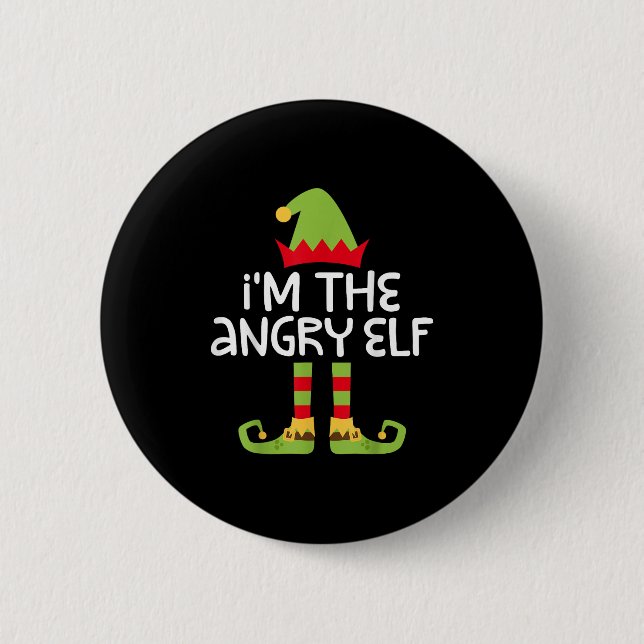 I'm The Angry Elf Matching Christmas Elf Shirt  6 Cm Round Badge (Front)