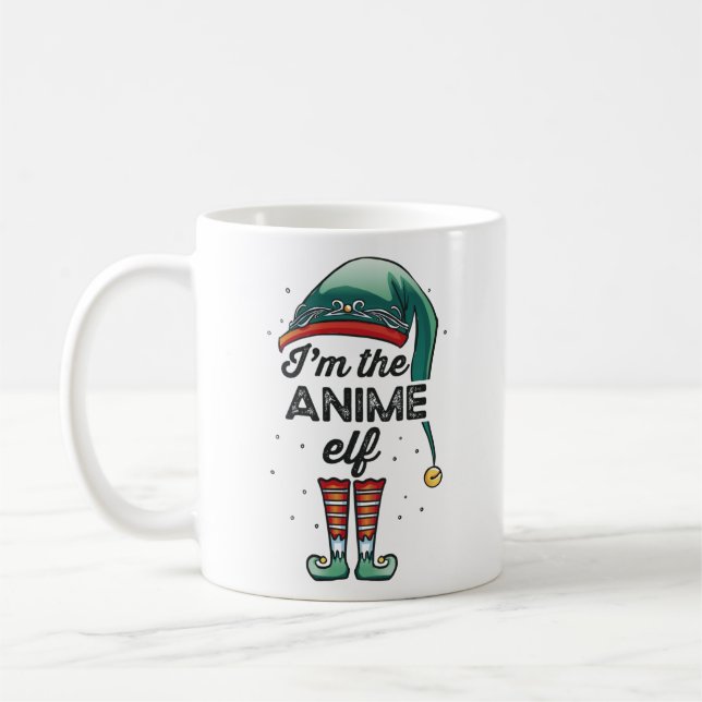 I'm the Anime Elf Christmas Gift Xmas Coffee Mug (Left)