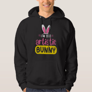 I'm The Artistic Bunny Rabbit Ears Egg  Easter Day Hoodie