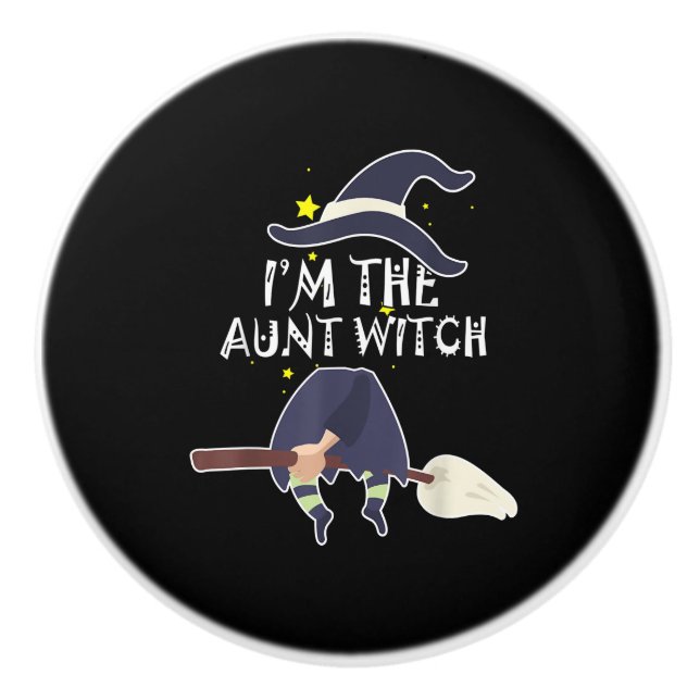 Im The Aunt Witch Halloween Costumes Gifts Ceramic Knob (Front)