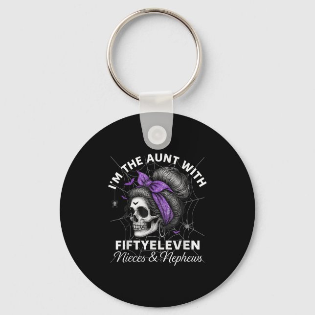 I'm The Aunt With Fiftyeleven Nieces Nephews Hallo Key Ring (Front)