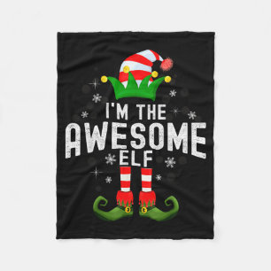 I'm The Awesome Elf Christmas Family Pjs Costume  Fleece Blanket