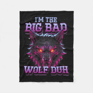 I'm The Bad Wolf Funny Last Minute Halloween Costu Fleece Blanket