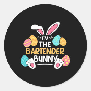 Im The Bartender Bunny Bartending Easter Mixologis Classic Round Sticker
