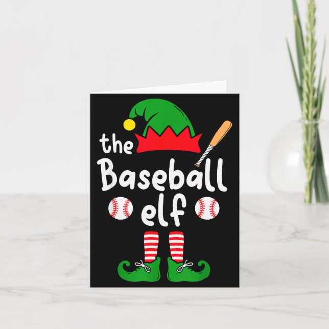 I'm The Baseball Elf Christmas Family Matching Paj Card (Front)