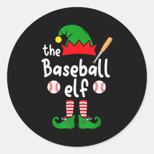 I'm The Baseball Elf Christmas Family Matching Paj Classic Round Sticker