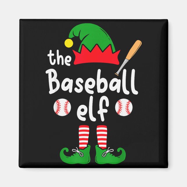 I'm The Baseball Elf Christmas Family Matching Paj Magnet (Front)