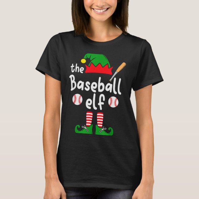 I'm The Baseball Elf Christmas Family Matching Paj T-Shirt (Front)
