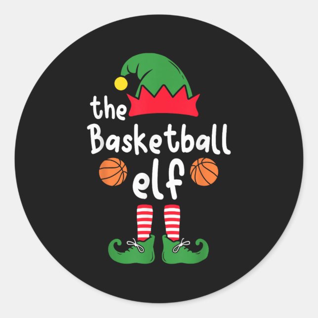 I'm The Basketball Elf Christmas Family Matching P Classic Round Sticker (Front)