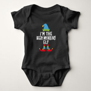 I'm The Beer Drinking Elf Matching Christmas Baby Bodysuit