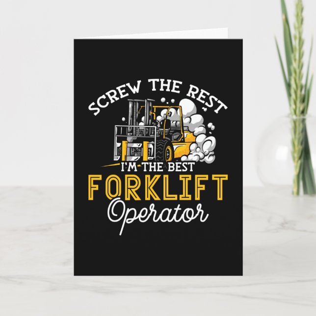 I'm The Best Forklift Operator Driver Worker Truck Card (Front)