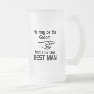 I'm the Best Man Frosted Glass Beer Mug