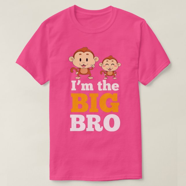 Im The Big Bro, Cute Monkey Brothers  by Zany Brai T-Shirt (Design Front)