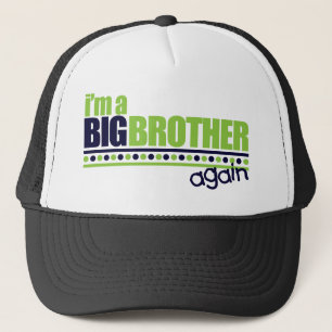 I'm the Big Brother Again Blue/Green T-shirt Trucker Hat