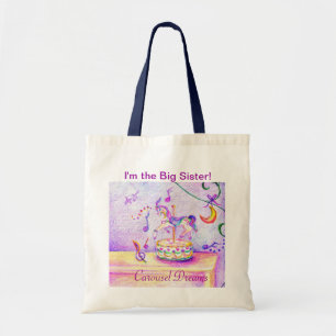 I'm the Big Sister, Carousel Dreams Budget Tote Bag