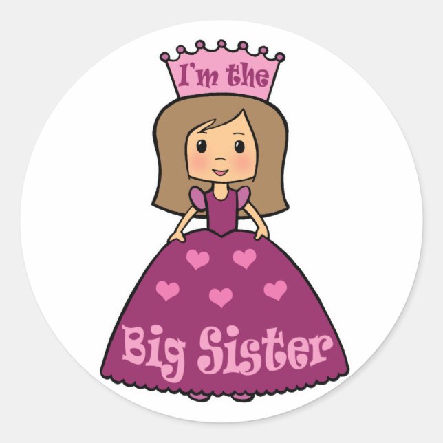 I'm the Big Sister Classic Round Sticker (Front)