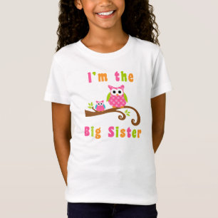 Im the Big Sister Cute Pink Owls T-Shirt
