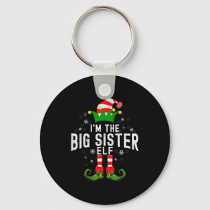 I'm The Big Sister Elf Christmas Family Pjs Costum Key Ring