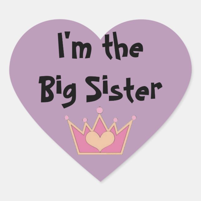 I'm the Big Sister Heart Sticker (Front)