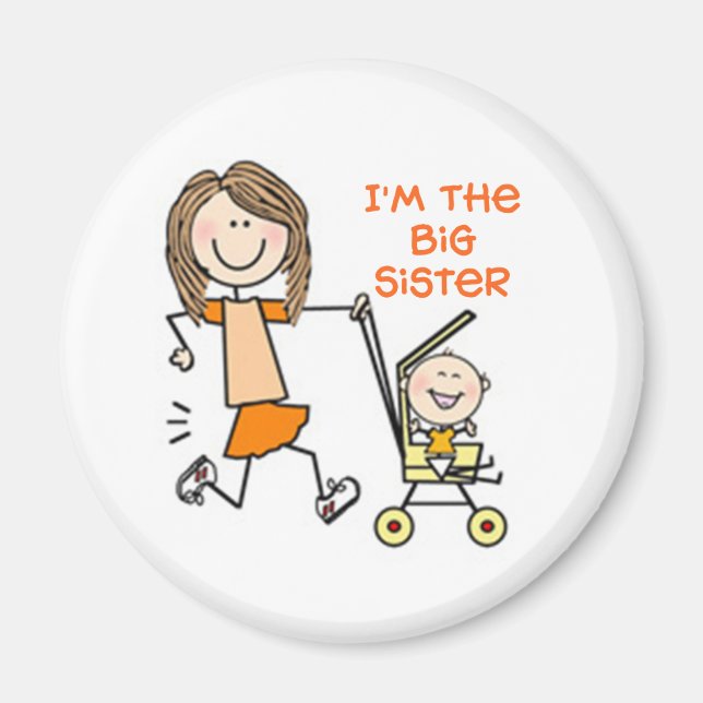 I'm the Big Sister Stick Figure Magnet (Front)