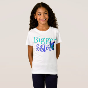 I'm The Bigger Sister Shirt Blue Green Butterfly