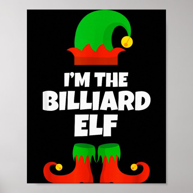 I'm The Billiard Elf Family Pajama Christmas Funny Poster (Front)