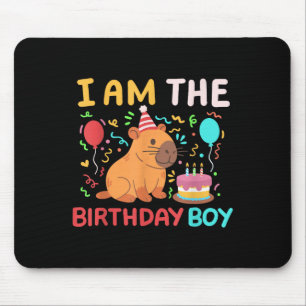 Im The Birthday Boy Cute Capybara Kids Bday Family Mouse Mat