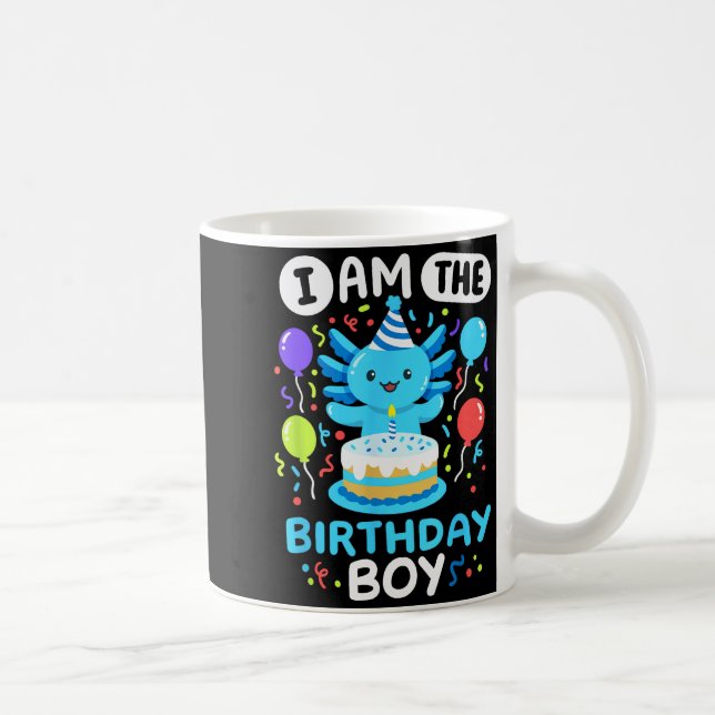 I'm The Birthday Boy Kids Axolotl Bday Cute Family Coffee Mug (Right)