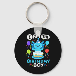 I'm The Birthday Boy Kids Axolotl Bday Cute Family Key Ring