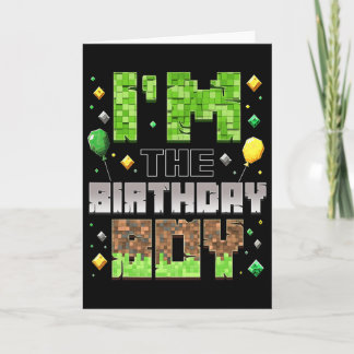 I'm The Birthday Boy Party Gamer Pixel Boy Kid Bir Card