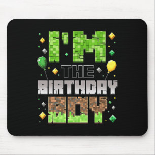 I'm The Birthday Boy Party Gamer Pixel Boy Kid Bir Mouse Mat