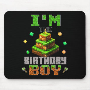 I'm The Birthday Boy Party Video Gamer Pixel Numbe Mouse Mat